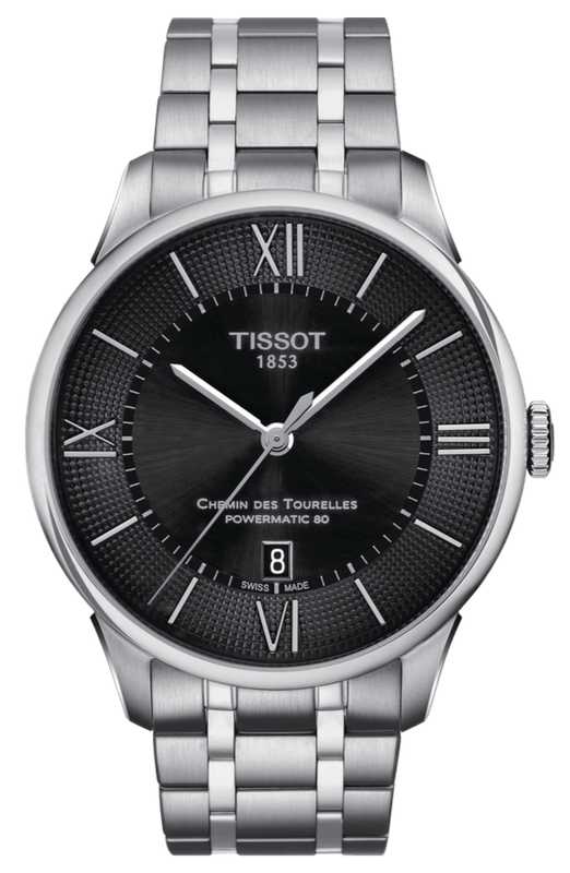 Tissot Chemin Des Tourelles Powermatic 80 Black Dial Silver Steel Strap Watch For Men - T099.407.11.058.00 Buy Now By Tissot