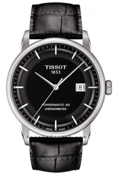 Tissot T Classic Luxury Powermatic 80 Black Dial Black Leather Strap Watch For Men - T086.408.16.051.00 Buy Now By Tissot
