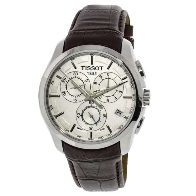 Tissot Couturier Chronograph White Dial Brown Leather Strap Watch For Men - T035.617.16.031.00 Buy Now By Tissot