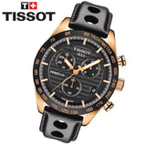 Tissot PRS 516 Chronograph Black Dial Black Leather Strap Watch For Men - T100.417.36.051.00 Buy Now By Tissot