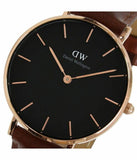 Daniel Wellington Petite St Mawes Black Dial Brown Leather Strap Watch For Women - DW00100169 Buy Now By Daniel Wellington
