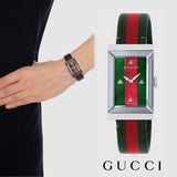 Gucci G-Frame Mother of Pearl Dial Two Tone Nylon Strap Watch For Women - YA147404 Buy Now By Gucci