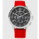 Tommy Hilfiger Luca Chronograph Grey Dial Red Silicone Strap Watch For Men - 1710490 Buy Now By Tommy Hilfiger