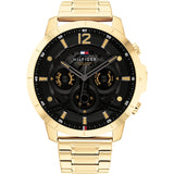 Tommy Hilfiger Baker Chronograph Black Dial Gold Steel Strap Watch for Men - 1710447 Buy Now By Tommy Hilfiger