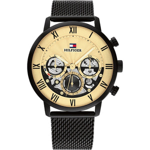 Tommy Hilfiger Legend Chronograph Gold Dial Black Mesh Bracelet Watch For Men - 1710568 Buy Now By Tommy Hilfiger