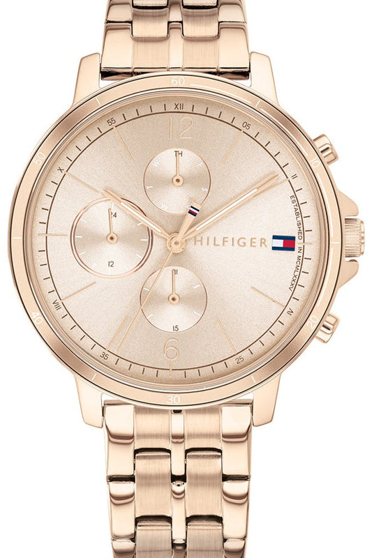 Tommy Hilfiger Madison Chronograph Quartz Rose Gold Dial Rose Gold Steel Strap Watch For Women - 1782190 Buy Now By Tommy Hilfiger