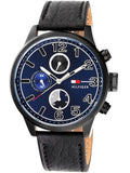 Tommy Hilfiger Jackson Quartz Blue Dial Black Leather Strap Watch for Men - 1791241 Buy Now By Tommy Hilfiger