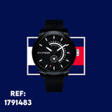 Tommy Hilfiger Denim Quartz Black Dial Black Rubber Strap Watch for Men - 1791483 Buy Now By Tommy Hilfiger
