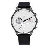 Tommy Hilfiger Lexor Silver Dial Black Leather Strap Watch For Men - 1791489 Buy Now By Tommy Hilfiger