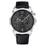 Tommy Hilfiger Deacan Grey Dial Black Leather Strap Watch for Men - 1791548 Buy Now By Tommy Hilfiger