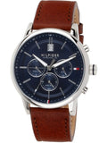 Tommy Hilfiger Kyle Multifunction Blue Dial Brown Leather Strap Watch for Men - 1791629 Buy Now By Tommy Hilfiger