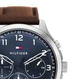 Tommy Hilfiger Asher Chrongraph Blue Dial Brown Leather Strap Watch For Men - 1791855 Buy Now By Tommy Hilfiger