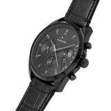 Tommy Hilfiger Baker Chronograph Black Dial Black Leather Strap Watch For Men - 1710452 Buy Now By Tommy Hilfiger