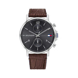 Tommy Hilfiger Daniel Grey Dial Brown Leather Strap Watch for Men - 1710416 Buy Now By Tommy Hilfiger