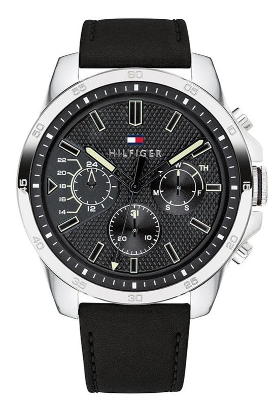Tommy Hilfiger Decker Black Dial Black Leather Strap Watch for Men - 1791563 Buy Now By Tommy Hilfiger