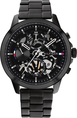 Tommy Hilfiger Henry Chronograph Black Dial Black Steel Strap Watch For Men - 1710478 Buy Now By Tommy Hilfiger