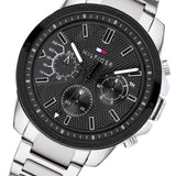 Tommy Hilfiger Iconic Quartz Black Dial Silver Steel Strap Watch for Men - 1791564 Buy Now By Tommy Hilfiger