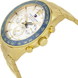 Tommy Hilfiger Luke Chronograph White Dial Gold Steel Strap Watch for Men - 1791121 Buy Now By Tommy Hilfiger