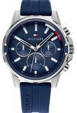 Tommy Hilfiger Mason Blue Dial Blue Rubber Strap Watch for Men - 1791791 Buy Now By Tommy Hilfiger