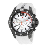 Tommy Hilfiger Nolan Multi Function White Dial White Rubber Strap Watch for Men - 1791146 Buy Now By Tommy Hilfiger