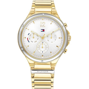 Tommy Hilfiger Eve Chronograph Quartz White Dial Gold Steel Strap Watch For Women - 1782278 Buy Now By Tommy Hilfiger