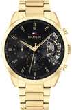 Tommy Hilfiger Baker Chronograph Black Dial Gold Steel Strap Watch for Men - 1710447 Buy Now By Tommy Hilfiger