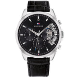 Tommy Hilfiger Baker Chronograph Black Dial Black Leather Strap Watch For Men - 1710449 Buy Now By Tommy Hilfiger
