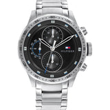 Tommy Hilfiger Trent Quartz Black Dial Silver Steel Strap Watch For Men - 1791805 Buy Now By Tommy Hilfiger