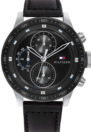 Tommy Hilfiger Trent Chronograph Quartz Black Dial Black Leather Strap Watch For Men - 1791810 Buy Now By Tommy Hilfiger