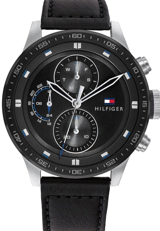 Tommy Hilfiger Trent Chronograph Quartz Black Dial Black Leather Strap Watch For Men - 1791810 Buy Now By Tommy Hilfiger