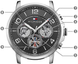 Tommy Hilfiger Keagan Quartz Grey Dial Black Leather Strap Watch for Men - 1791289 Buy Now By Tommy Hilfiger