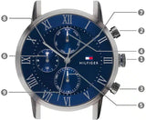 Tommy Hilfiger Kane Quartz Blue Dial Black Steel Strap Watch for Men - 1791456 Buy Now By Tommy Hilfiger