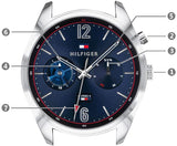 Tommy Hilfiger Deacan Blue Dial Silver Steel Strap Watch for Men - 1791551 Buy Now By Tommy Hilfiger