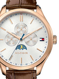 Tommy Hilfiger Oliver Chronograph White Dial Brown Leather Strap Watch for Men - 1791306 Buy Now By Tommy Hilfiger