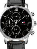Tommy Hilfiger Kane Quartz Black Dial Black Leather Strap Watch for Men - 1791401 Buy Now By Tommy Hilfiger