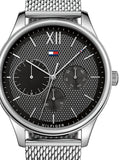 Tommy Hilfiger Damon Quartz Chronograph Black Dial Silver Mesh Bracelet Watch for Men - 1791415 Buy Now By Tommy Hilfiger