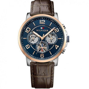 Tommy Hilfiger Keagan Chronograph Blue Dial Brown Leather Strap Watch for Men - 1791290 Buy Now By Tommy Hilfiger
