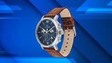 Tommy Hilfiger Evan Chronograph Blue Dial Brown Leather Strap Watch for Men - 1710393 Buy Now By Tommy Hilfiger