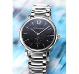 Burberry The Classic Round Black Dial Silver Steel Strap Watch for Men - BU10005 Buy Now By Burberry