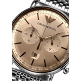 Emporio Armani Aviator Chronograph Beige Dial Silver Steel Strap Watch For Men - AR11239 Buy Now By Emporio Armani