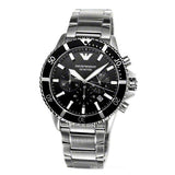 Emporio Armani Diver Chronograph Quartz Black Dial Silver Steel Strap Watch For Men - AR11360 Buy Now By Emporio Armani