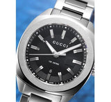 Gucci GG2570 Quartz Black Dial Silver Steel Strap Watch For Men - YA142401 Buy Now By Gucci