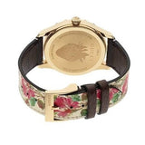 Gucci G Timeless Floral Gold Dial White Leather Strap Watch For Women - YA1264084 Buy Now By Gucci