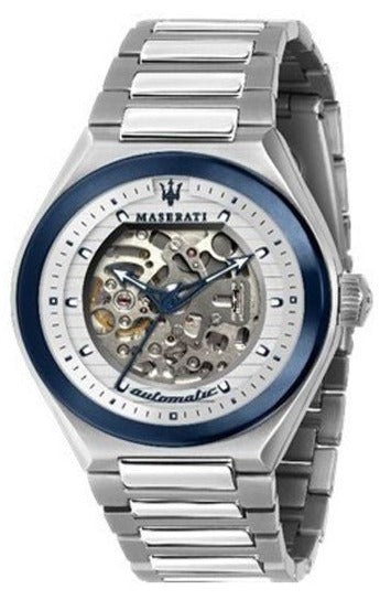 Maserati Triconic Automatic Skeleton Grey Dial Silver Steel Strap Watch For Men - R8823139002 Buy Now By Maserati