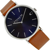 Coach Charles Blue Dial Brown Leather Strap Watch for Men - 14602151 Buy Now By Coach