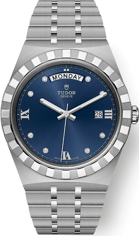 Tudor Royal Automatic Diamonds Blue Dial Silver Steel Strap Watch for Men - M28600-0006 Buy Now By Tudor