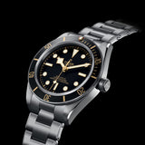 Tudor Black Bay Black Dial Silver Steel Strap Watch for Men - 79030N-0001