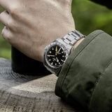 Tudor Black Bay Pro Black Dial Silver Steel Strap Watch for Men - M79470-0001