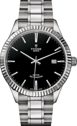 Tudor Style Automatic Black Dial Silver Steel Strap Watch for Men - M12710-0003 Buy Now By Tudor