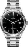 Tudor Style Automatic Black Dial Silver Steel Strap Watch for Men - M12710-0003 Buy Now By Tudor